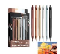 Colored Pens Fine Point | 6 Colors Washable Retractable Smooth Writing 0.7mm - Acrylic Colored Pens Set - for Home Office School Note Taking Journaling Artistic Sketches Painting