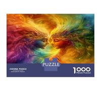 Colored Phoenix Jigsaw Puzzles 1000 Pieces Using Premium Cardboard Centenary Jigsaws Colorful Angel Phantom for Cognitive Stimulation in Team Building Games 38x26cm/1000pcs