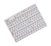 Colored Piano Keyboard Stickers for 37 49 61 88 Key Keyboards Removable Transparent PVC with Musical Alphabet Stave Rising-Falling Tones Instruction Beginners Practice Learning