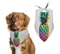 Colored Pineapple Dog Bandana Triangle Dog Scarf Washable Polyester Dog Bibs Cute Pet Bandana for Medium Large Dogs Puppy and Cats
