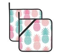 Colored Pineapple Large Pot Holders Oven Mitts Set Heat Resistant Pot Holders Square Pot Holder Hot Pads8 In