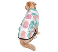 Colored Pineapple Print Dog Hoodie Pet Sweatshirt, Warm, Soft And Breathable Hooded Clothes For Medium To Large Dogs, Easy-To-Wear Design, For Winter And Fall