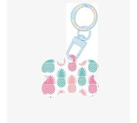 Colored Pineapple Printing Acrylic Dog Bone Ornament,Dog Tags Personalized Pet Ornament, Key Chain Bone Shaped Id Tags