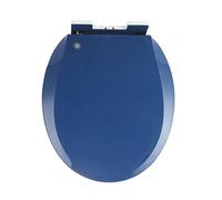 Colored Plistic Toilet Seats, 16.5" Round Toilet Seat Soft Close, Slow Close Bathroom Navy Toilet Lid, Easy to Clean & Install