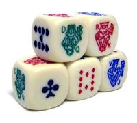 Colored Poker Dice Pack - Set of 5 Dice by Brybelly