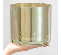 Colored Quartz Chakra Crystal Singing Bowl with Suede Striker O-ring for Meditation Sound Healing Release Pressure -E note-7 inch