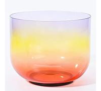 Colored Quartz Charkra Singing Bowl, Crystal Sound Bowl for Yoga Meditation & Sound Healing, Rainbow Quartz Alchemy Bowl with Sudede Mallet & O-ring(440Hz,6"G)