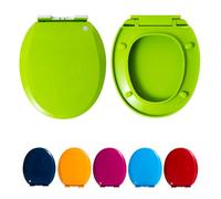 Colored Round Toilet Seat with Slow Close, Quick Release Hinges, and Non-Slip Bumpers, Top Fixing Toilet Seat, Round 360 * 410Mm,Blue