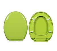 Colored Round Toilet Seat with Top Fixing Hinges, Green, PP Material, Soft Close, Toilet Lid Quick Release Easy to Install Also Easy to Clean, 36×44 cm