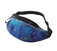 Colored Sea Dolphin Printed Personalized Waist Bag, Lightweight and Versatile Crossbody Bag for Everyday and Outdoor Adventures