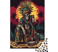 Colored Skull Jigsaw Puzzles Warrior Challenge Toy Educational Games Home Decoration for Adults& Teenager Age 14 Years Up 38x26cm/1000pcs