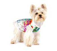 Colored Splashes All Over The Soccer,Cotton Sleeveless Pet T-Shirt Soft Stretchy Puppy Breathable Vest,S