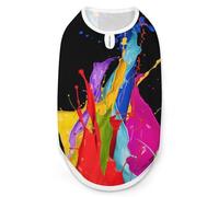 Colored Splashes Dog Shirts Pet Cats T-Shirts Sleeveless Tank Top Breathable Vest Tee Shirt For Small Puppy L