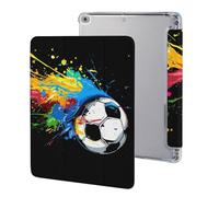 Colored Splashes with Soccer Ball Case Compatible for IPAD 2017/2018/Air1/Air2 (9.7in) Tablet Cases Protective Stand Cover