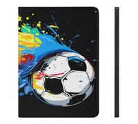 Colored Splashes with Soccer Ball Case Compatible for IPAD Air4/Air5 (10.9in) Tablet Cases Cover with Pencil Holder Auto Wake/Sleep