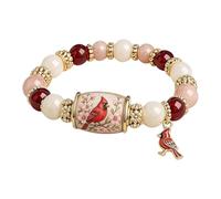 Colored Spring Blessings Bracelet Inspirational Charm Beads Bracelet for Strength Hope and Joy Jewelry Gift for Women Mom (Red Bird)