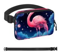 Colored Star Flamingo-784 Crossbody Fanny Pack for Men&Women,Belt Bag for Travel Casual Walking Running Hiking Cycling, Multicolor, 1.5x9.0x5.9in/4x23x15cm