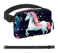 Colored Star Unicorn-838 Crossbody Fanny Pack for Men&Women,Belt Bag for Travel Casual Walking Running Hiking Cycling, Multicolor, 1.5x9.0x5.9in/4x23x15cm