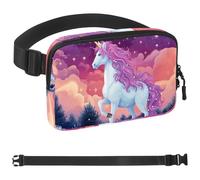 Colored Star Unicorn-840 Unisex Style Fanny Pack: Fashion Waist Packs, Crossbody Bags Sport Slim Fashionable for Jogging Hiking Hiker Woman Man, Multicolor, 1.5x9.0x5.9in/4x23x15cm