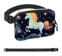 Colored Star Unicorn-841 Crossbody Fanny Pack for Men&Women,Belt Bag for Travel Casual Walking Running Hiking Cycling, Multicolor, 1.5x9.0x5.9in/4x23x15cm