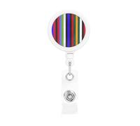 Colored Stripes Print Retractable Badge Holder, Cute Nursing Badge Reel, Badge Clip Id Card Holders