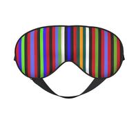 Colored Stripes Print Soft Eye Mask for Women Men Comfortable with Adjustable Strap for Travel Yoga Nap Shift Work