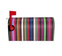 Colored Stripes Vertical Magnetic Mailbox Cover Mailbox Protector Letter Box Flap Easy Install No Tools 21x18 In