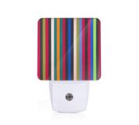 Colored Stripes Vertical Plug-in Led Night Light with Motion Sensor Dusk to Dawn Sensor Backlit Nightlight for Bedroom Bathroom