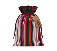 Colored Stripes Vertical Print Pouch Goody Christmas Drawstring Gift Bags Xmas Treats Bag Holiday Candy Wrapping Bags