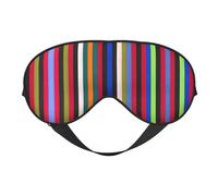 Colored Stripes Vertical Print Sleep Eye Mask with Adjustable Strap Soft for Airplane Travel Relax Yoga Nap Meditation