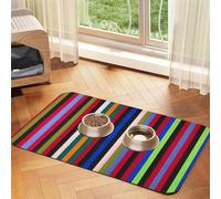 Colored Stripes Vertical Printed Pet Bowl Mats, Non-Slip And Tasteless Dog And Cat Feeding Mats