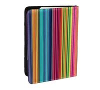 Colored Stripes with Pompoms Printed Passport Holder,Travel Pu Leather Passport Cover Case Organiser for Men Women,6.5 Inch