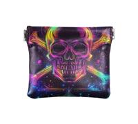 Colored Tarot Astrology Skull Fashion PU Leather Small Coin Purse Waterproof Mini Card Holder Wallet for Women monedas para