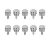 Colored thumb screws 6#-32x6 /M3.5 aluminum step thumb knurled thumb screws computer case anodized 10 colors(Shiny silver,10Pcs)