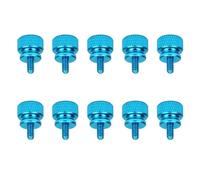 Colored thumb screws 6#-32x6 /M3.5 aluminum step thumb knurled thumb screws computer case anodized 10 colors(Lake Blue,3Pcs)