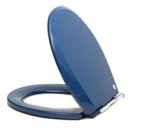 Colored Toilet Seat Round, Soft Close Toilet Seat Cover, Quiet and Slow Close Lid and Seat, Top Mount Plastic Hinge, Easy to Install Also Easy to Clean (Royal Blue 36x41cm)