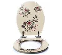 Colored Toilet Seat with Slow Close, Damask Seamless Pattern Classical Luxury Old Fashioned Damask Ornament Resin Toilet Seats, Easy to Install, Easy to Clean Heavy Duty Deluxe Toilet Seat