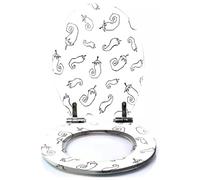 Colored Toilet Seat with Slow Close, Line Art Cute Dachshund for Print Dog Blanket Pet for Cards t Shirts Resin Toilet Seats, Easy to Install, Easy to Clean Heavy Duty Deluxe Toilet Seat
