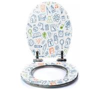 Colored Toilet Seat with Slow Close, Line Art Cute Dachshund for Print Dog Blanket Pet for Cards t Shirts Resin Toilet Seats, Easy to Install, Easy to Clean Heavy Duty Deluxe Toilet Seat