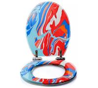 Colored Toilet Seat with Slow Close, Liquid marbling Acrylic Paint Fluid Abstract Texture Resin Toilet Seats, Easy to Install, Easy to Clean Heavy Duty Deluxe Toilet Seat, pattern4
