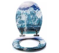 Colored Toilet Seat with Slow Close, Peaceful Fishing Lake Canoe Sunrise Resin Toilet Seats, Easy to Install, Easy to Clean Heavy Duty Deluxe Toilet Seat, pattern3