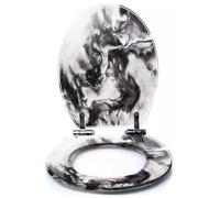 Colored Toilet Seat with Slow Close, Pearl Oyster Marble Abstract Wave Cute Seamless Colorful Resin Toilet Seats, Easy to Install, Easy to Clean Heavy Duty Deluxe Toilet Seat, pattern3