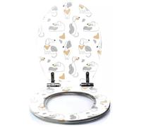 Colored Toilet Seat with Slow Close, Seamless Pattern Black line Silhouettes Contours Dog Dachshund Breed Resin Toilet Seats, Easy to Install, Easy to Clean Heavy Duty Deluxe Toilet Seat
