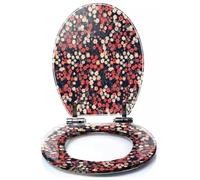 Colored Toilet Seat with Slow Close, Seamless Pattern Small Pretty Flowers Cute Bouquets Liberty Style Resin Toilet Seats, Easy to Install, Easy to Clean Heavy Duty Deluxe Toilet Seat