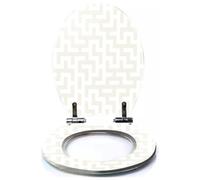 Colored Toilet Seat with Slow Close, Striped Colorful Seamless Geometric Pattern Resin Toilet Seats, Easy to Install, Easy to Clean Heavy Duty Deluxe Toilet Seat