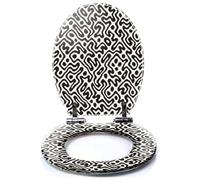 Colored Toilet Seat with Slow Close, Striped Colorful Seamless Geometric Pattern Resin Toilet Seats, Easy to Install, Easy to Clean Heavy Duty Deluxe Toilet Seat