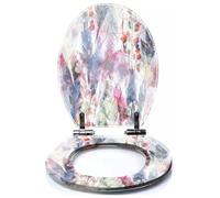Colored Toilet Seat with Slow Close, This is Captivating Oriental Floral Patterns Vintage Bird Imagery It Resin Toilet Seats, Easy to Install, Easy to Clean Heavy Duty Deluxe Toilet Seat