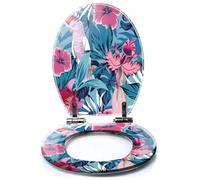 Colored Toilet Seat with Slow Close, This is Captivating Oriental Floral Patterns Vintage Bird Imagery It Resin Toilet Seats, Easy to Install, Easy to Clean Heavy Duty Deluxe Toilet Seat