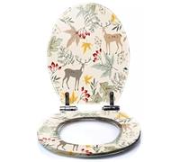 Colored Toilet Seat with Slow Close, Tropical Seamless Pattern Watercolor Tropic Drawing Rose Bird Greenery Resin Toilet Seats, Easy to Install, Easy to Clean Heavy Duty Deluxe Toilet Seat