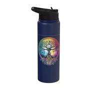 Colored Tree of Life Odin Northman Valhalla Norse Mythology Stainless Steel Insulated Water Bottle
